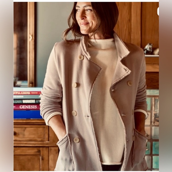 New Frank & Eileen Honey Belfast Triple Fleece Pea Coat Jacket Xl - Picture 1 of 4